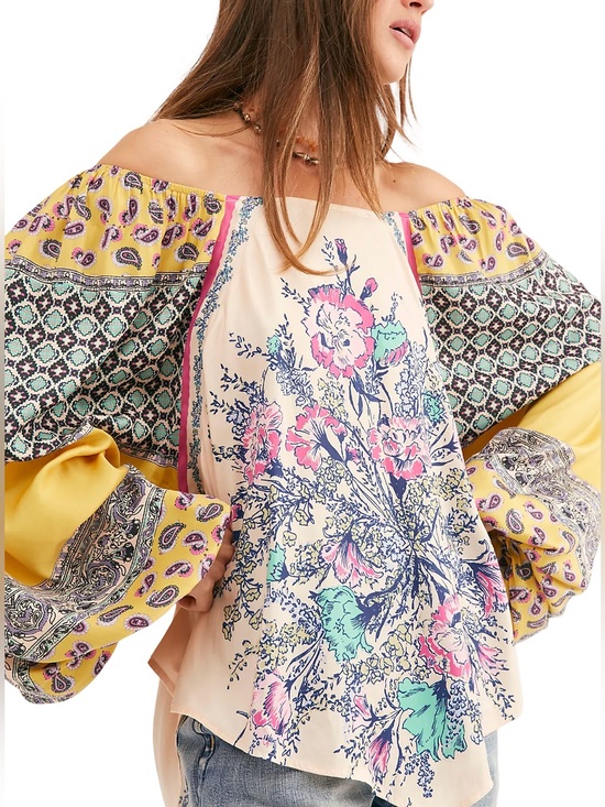 Free People Tops - ☀️🌷 Free People Positano Floral Off-Shoulder Peasant Top 🌷☀️